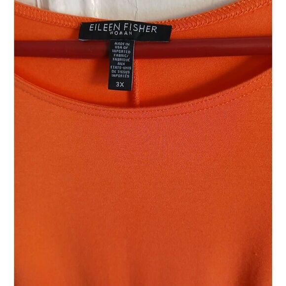 Eileen fisher womens 2xl coral orange tunic flare top with pockets - Picture 4 of 6